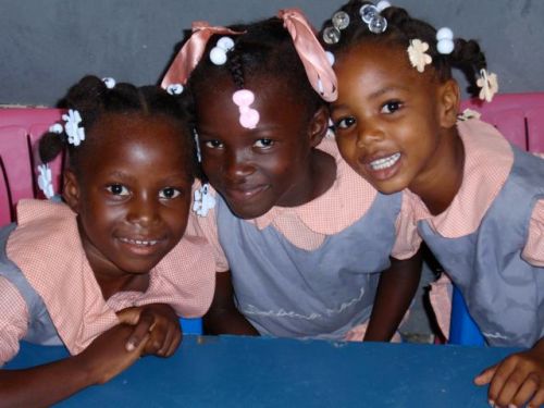 girls from St. Paul's mission in Petit Trou de Nippes, Haiti
